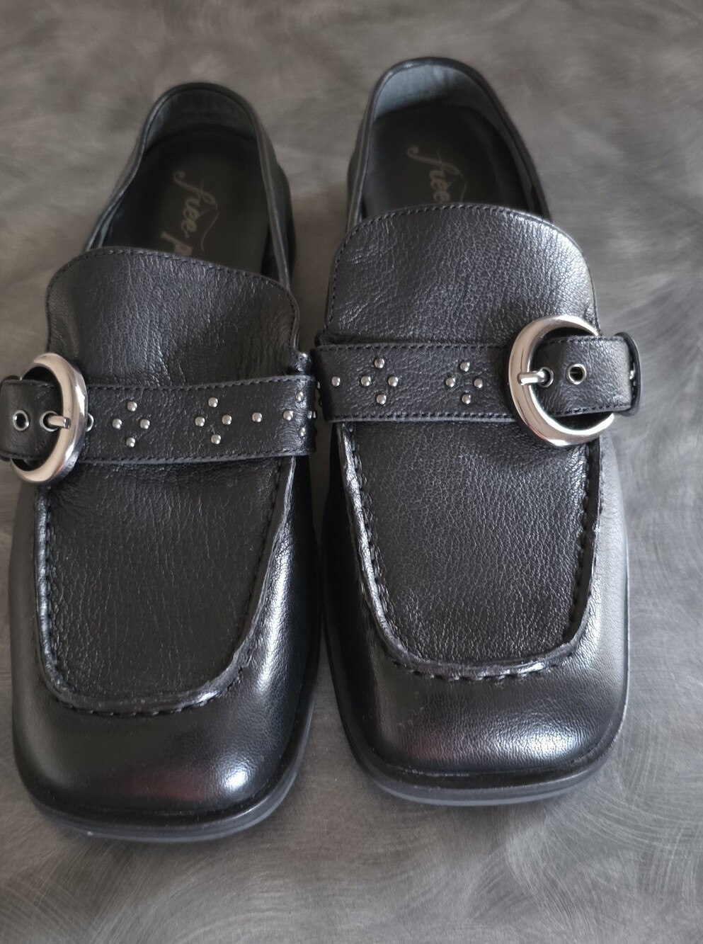 Classic Black Buckle Loafers for Women